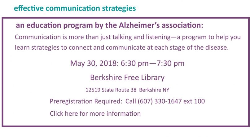 Alzheimer’s Effective Communication – Berkshire Free Library