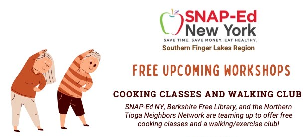 SNAP-Ed, Cooking Classes and Walking Club.