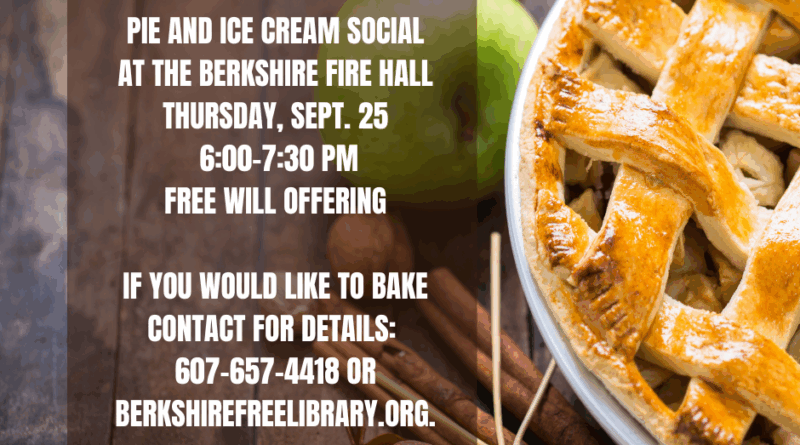 September 25, 2025: Pie & Ice Cream Social